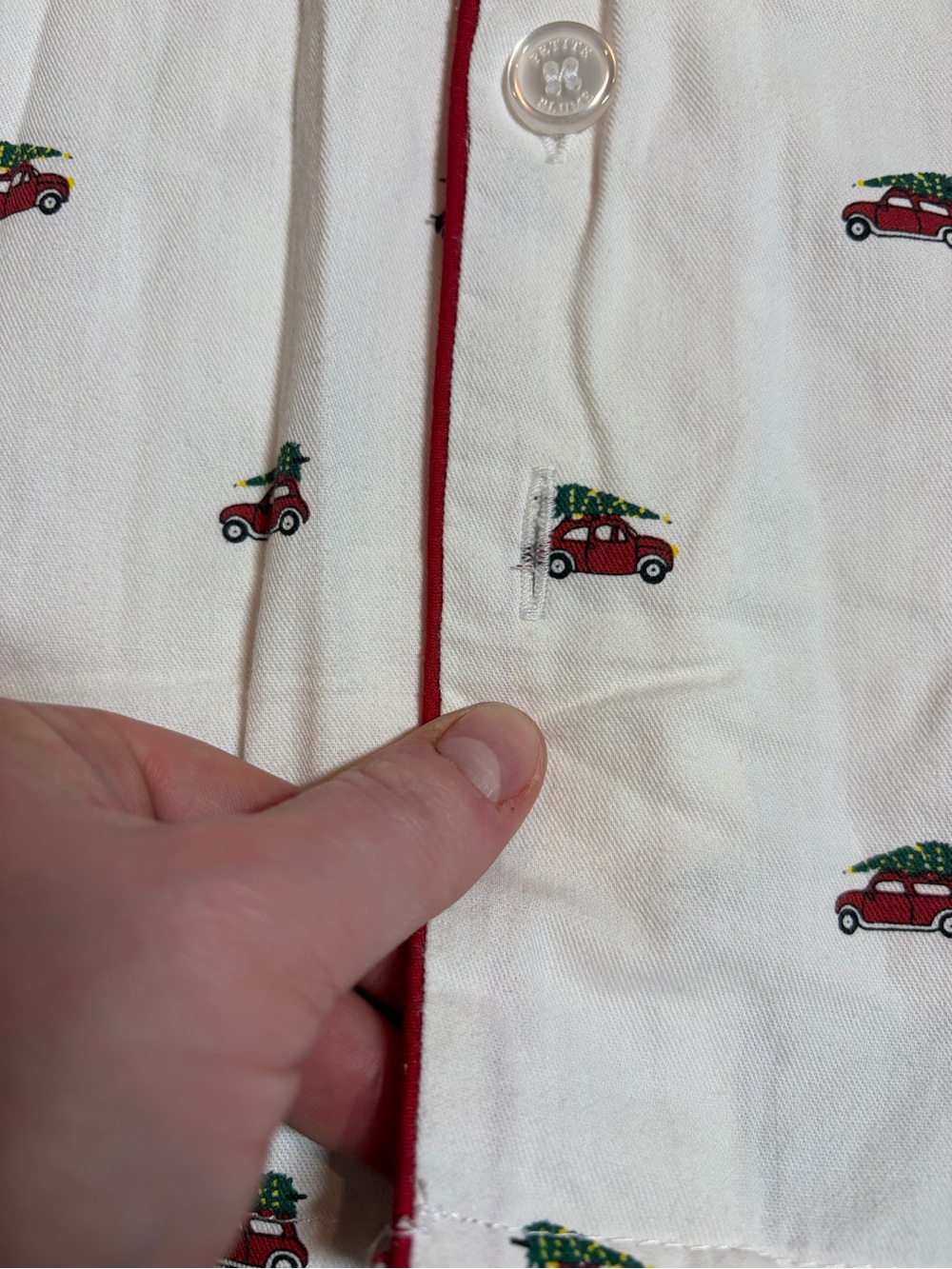 Petite Plume Kids Luxury Twill Pajama Top Holiday Journey Christmas Car - Picture 8 of 9